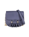 TOD'S TOD'S T-RING TASSEL CROSSBODY BAG IN NAVY BLUE LEATHER