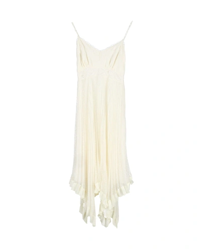 Zimmermann Espionage Lace-trimmed Pleated Midi Slip Dress In Cream Silk In White