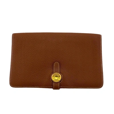 Hermes Dogon Leather Wallet () In Brown