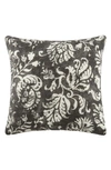Ienjoy Home Distressed Floral Cotton Throw Pillow In Charcoal