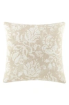 Ienjoy Home Distressed Floral Cotton Throw Pillow In Natural