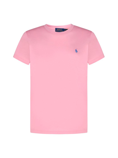 Polo Ralph Lauren Pony Embroidered Crewneck T In Pink