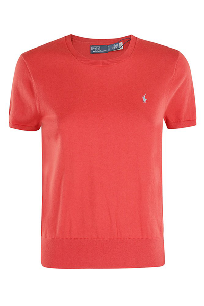 Polo Ralph Lauren Pony Embroidered Knitted Top In Red