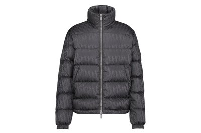 Pre-owned Dior Oblique Down Jacket Gray Technical Jacquard