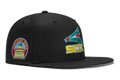 Pre-owned New Era X Hat Club Exclusive Aux Pack Vinyl Chicago White Sox Comiskey Field Patch 59fifty Fitted Ha In Black