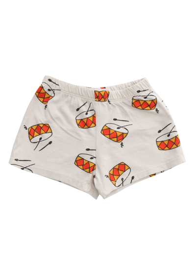 Bobo Choses White Shorts With Prints In Beige