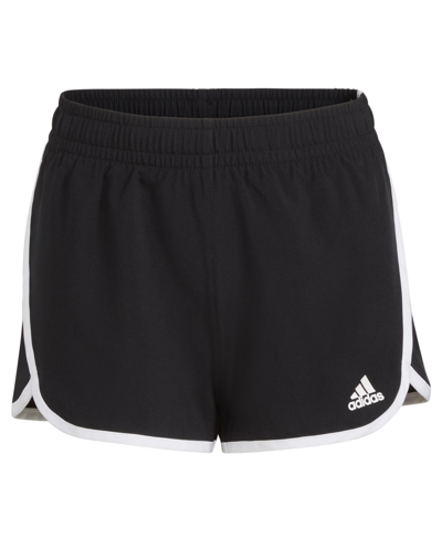 Adidas Originals Kids' Big Girls Elastic Waistband Retro Woven Shorts In Black