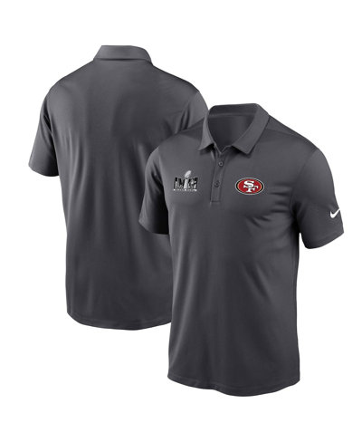 Nike Men's  Anthracite San Francisco 49ers Super Bowl Lviii Performance Patch Polo Shirt