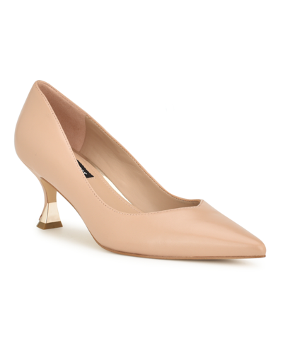 Nine West Women's Ariella Pointy Toe Slip-on Dress Pumps In Light Natural Leather