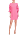 Vince Camuto Eyelet Sleeve Crepe Shift Dress In Lipstick Pink