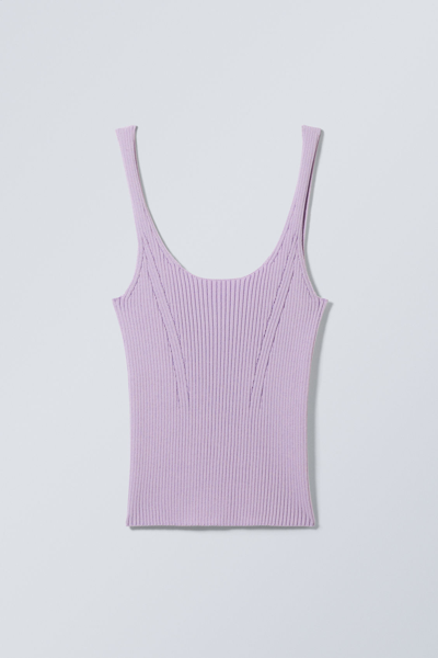 Weekday Two Tone Knitted Tank Top In Purple