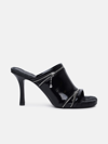 BURBERRY 'PEEP' BLACK LEATHER SANDALS