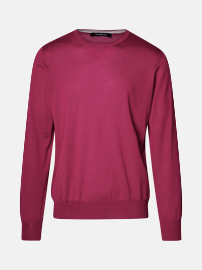 Gran Sasso Burgundy Cashmere Blend Sweater In Bordeaux