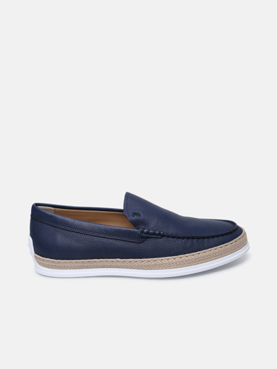 Tod's Blue Leather Loafers