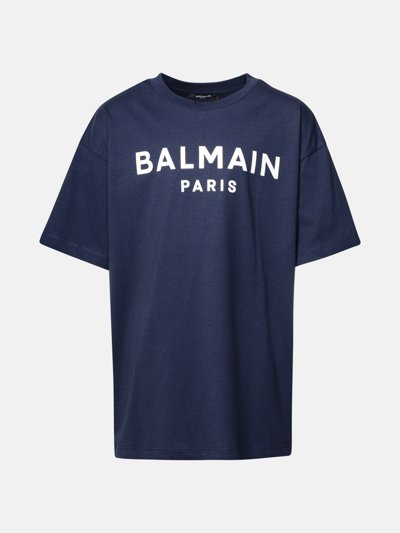 Balmain T-shirt Logo In Blue
