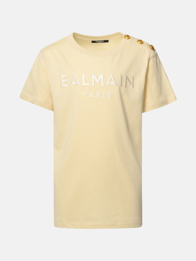 Balmain T-shirt Bottoni In Beige