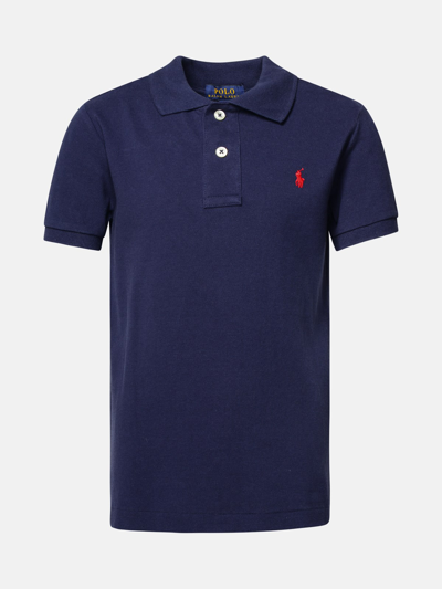 Polo Ralph Lauren Polo Shirt In Blue Cotton In Navy