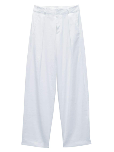 Rag & Bone Donovan Pleated Linen Trousers In White