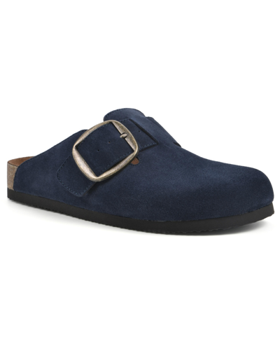 White Mountain Women's Big Easy Slip On Clogs In Navy Suede