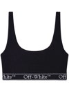 Off-white Logo-underband Crop Top In Black