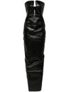 Rick Owens Form-fitting Black Evening Dress With Cutout Neckline In Black