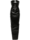 RICK OWENS STRAPLESS CUTOUT MAXI DRESS