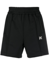 PALM ANGELS STRIPED SPORTS SHORTS WITH EMBROIDERY