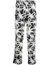 Palm Angels Nylon Trouser With Palms Allover Print In Black
