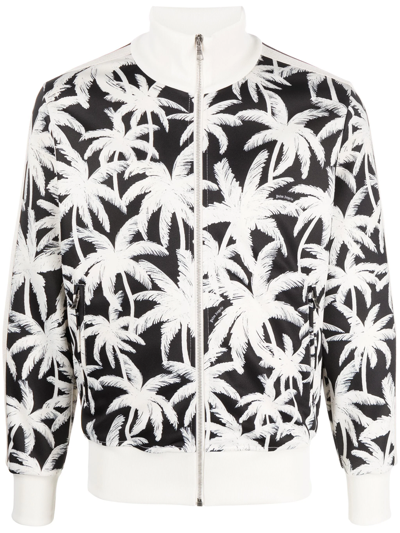 Palm Angels Palm-print Zip-front Track Jacket In Mixed Colours