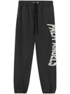 Palm Angels Logo Printed Drawstring Sweatpants In Grey