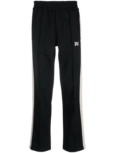 Palm Angels Classic Knit Track Pants In Black,off White