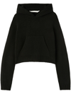 Palm Angels Logo Wool-blend Hoodie In Black
