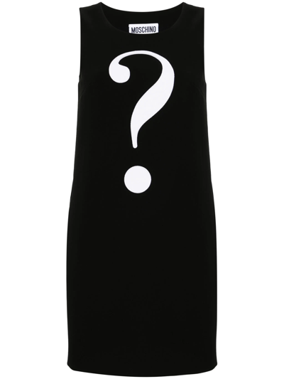 Moschino Short Dress With Application In Black