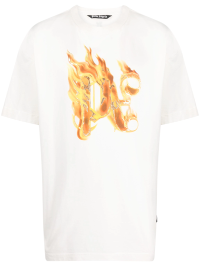 PALM ANGELS BURNING T-SHIRT WITH PRINT