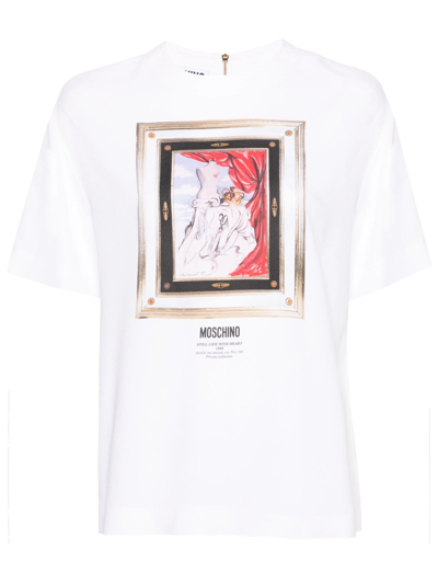 Moschino Painting-print Crepe Blouse In White