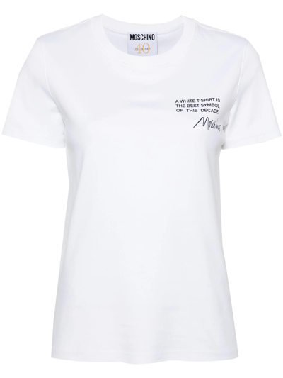 Moschino T-shirt With Print In White