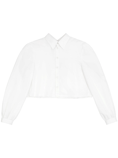 Mm6 Maison Margiela Layered Cotton Shirt In White