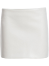 Khaite Jett Leather Mini Skirt In Neutrals