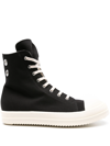 RICK OWENS DRKSHDW HIGH-TOP COTTON SNEAKERS