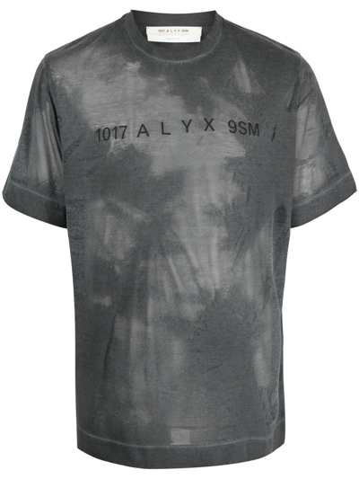 Alyx Graphic-print Cotton-blend T-shirt In Black