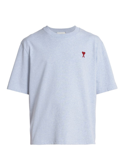 Ami Alexandre Mattiussi Ami De Coeur T-shirt In Light Blue