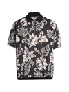 Sacai Men's Floral Half-zip Pullover In Black