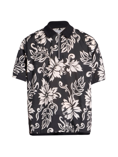 Sacai Polo Shirt In Black