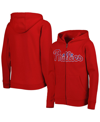 Outerstuff Youth Red Philadelphia Phillies Wordmark Full-zip Fleece Hoodie In Red
