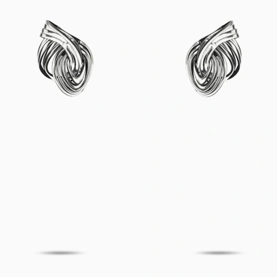 SO-LE STUDIO SO-LE STUDIO NOT A KNOT METALLIC SILVER EARRINGS