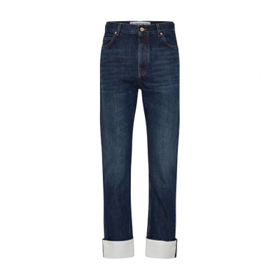 Loewe Fisherman Turn-up Jeans In Washed_indigo