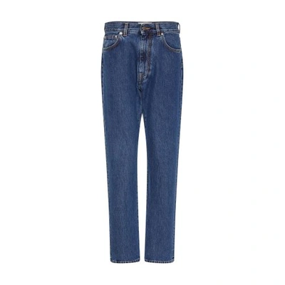 Loulou Studio Wular Organic Cotton Straight Denim Pants In Washed_blue