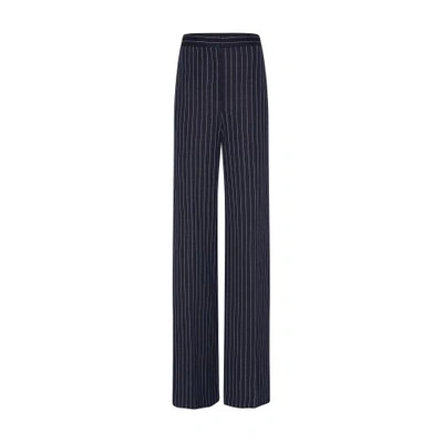 Max Mara Benito Wide-leg Pants In Blu_marino