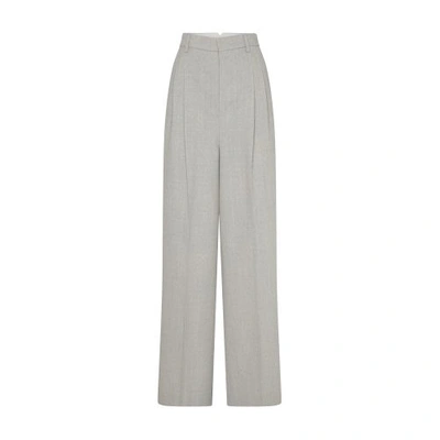 Ami Alexandre Mattiussi High Waist Large Trousers Grey For Women In Light Heather Grey