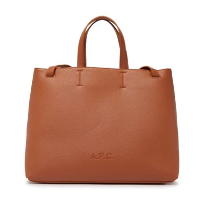 Apc Market Small Faux-leather Tote Bag In Caramel